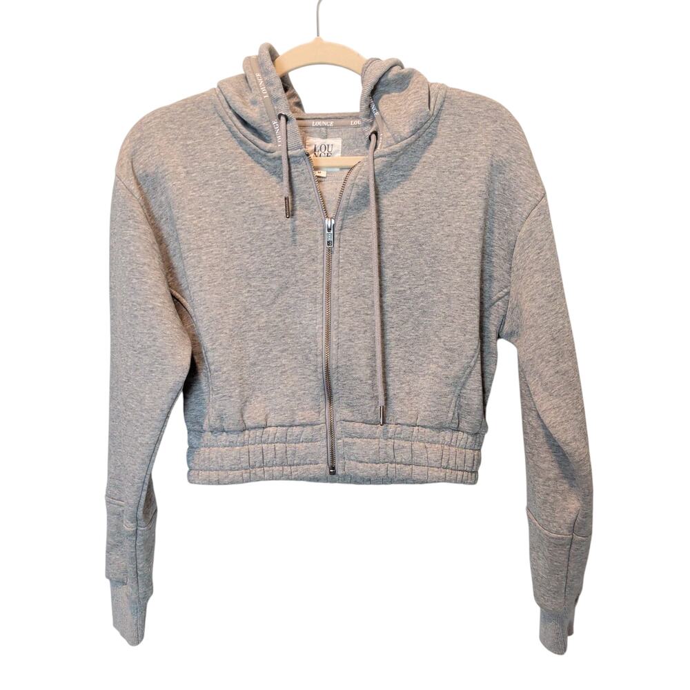 Lounge Gray Cropped Zip Hoodie